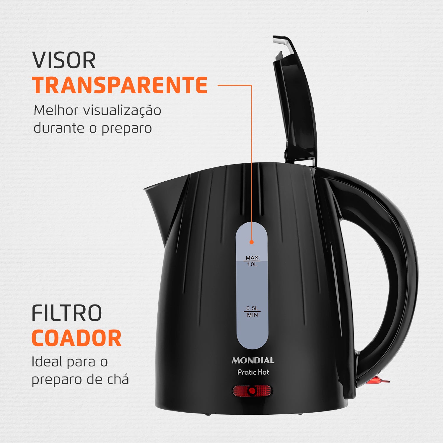 Chaleira Eletrica Mondial Pratic Hot 1200w 1 Litro Ce-07 110V Chaleira Eletrica Mondial Pratic Hot 1200w 1 Litro Ce-07 110V